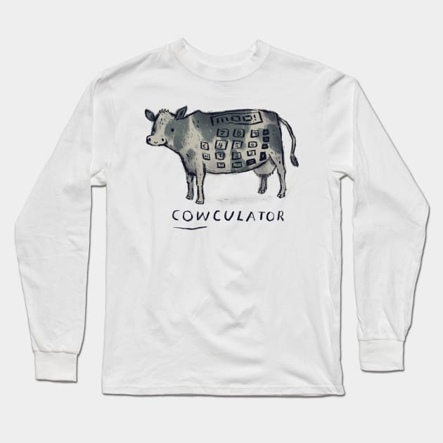 cowculator cow shirt Long Sleeve T-Shirt by Louisros